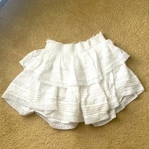 aerie white ruffle skirt
